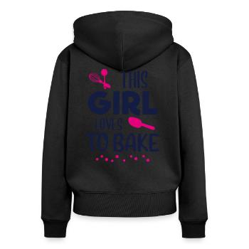 Fille de cuisson disant cadeau de boulangerie boulanger - Sweat à capuche zippé Premium bio Femme - noir - Dos - Julia (174cm)