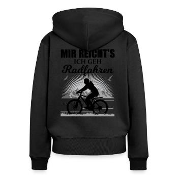 Radfahrerin Rad Fahren Lustiger Spruch Geschenk - Frauen Premium Bio Zip Hoodie - Schwarz - Hinten - Julia (174cm)