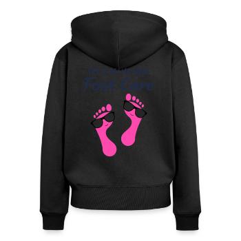 Foot care pedicure podiatrist nail salon gift - Women's Premium Organic Zip Hoodie - black - Back - Julia (174cm)