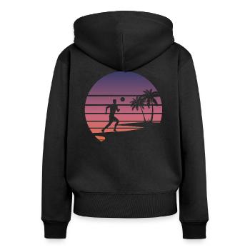 Cadeau de sport de football de plage de football de plage - Sweat à capuche zippé Premium bio Femme - noir - Dos - Julia (174cm)