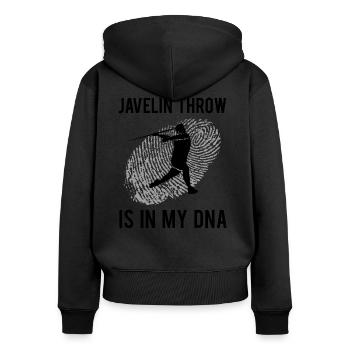 Lance de lance Lance-lance Cadeau - Sweat à capuche zippé Premium bio Femme - noir - Dos - Julia (174cm)