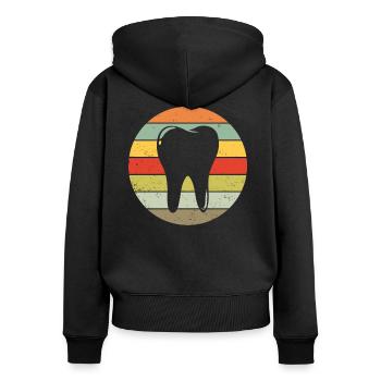 Dental Dental Dental Assistant Retro Gift - Women's Premium Organic Zip Hoodie - black - Back - Julia (174cm)
