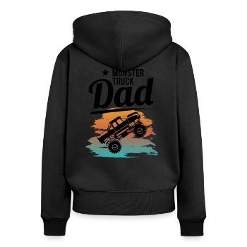 Monster Truck Monster Truck papa père cadeau - Sweat à capuche zippé Premium bio Femme - noir - Dos - Julia (174cm)