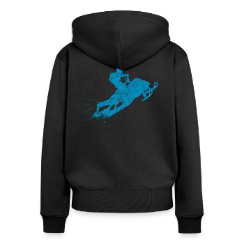 Motoneigiste motoneige cadeau rétro vintage - Sweat à capuche zippé Premium bio Femme - noir - Dos - Julia (174cm)