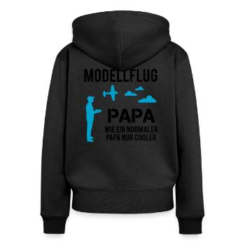 RC Flugzeug Modellflug Papa Vater Herren Geschenk - Frauen Premium Bio Zip Hoodie - Schwarz - Hinten - Julia (174cm)