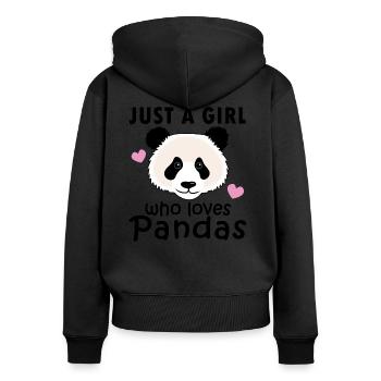 Fille Panda sort rengaine cadeau dames enfants - Sweat à capuche zippé Premium bio Femme - noir - Dos - Julia (174cm)