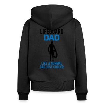 Bademeister Papa Vater Geschenk Rettungsschwimmer - Frauen Premium Bio Zip Hoodie - Schwarz - Hinten - Julia (174cm)