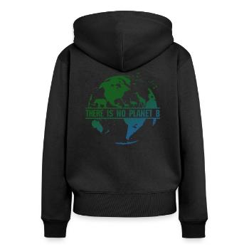 Il n'y a aucun T-shirt organique de la terre des hommes de la planète B - Sweat à capuche zippé Premium bio Femme - noir - Dos - Julia (174cm)