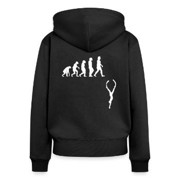 Freediving Evolution für Freitaucher und Apnoe Fan - Frauen Premium Bio Zip Hoodie - Schwarz - Hinten - Julia (174cm)