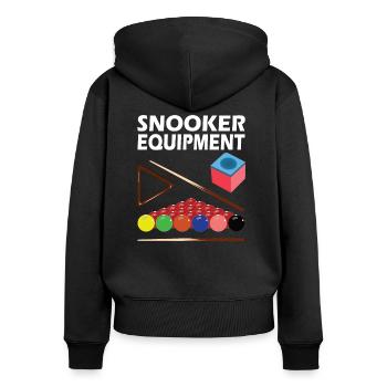 Snooker Pool & Billard Equipment - Frauen Premium Bio Zip Hoodie - Schwarz - Hinten - Julia (174cm)