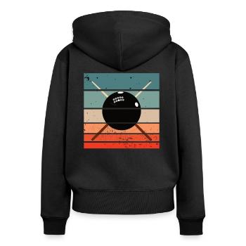 Snooker Pool & Billard Retro Vintage Style - Frauen Premium Bio Zip Hoodie - Schwarz - Hinten - Julia (174cm)