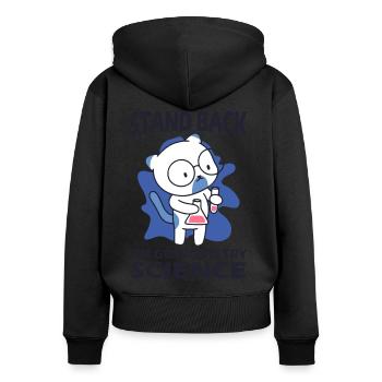 Résignation - J’essaie la science - Sweat à capuche zippé Premium bio Femme - noir - Dos - Julia (174cm)