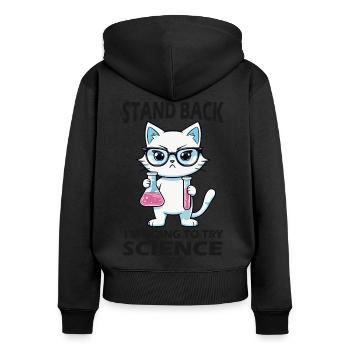 Résignation - J’essaie la science - Sweat à capuche zippé Premium bio Femme - noir - Dos - Julia (174cm)