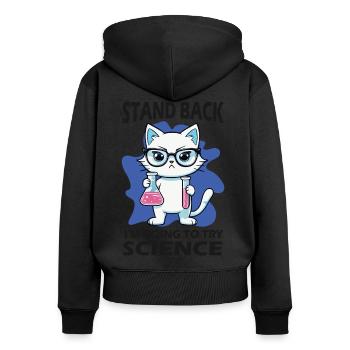 Résignation - J’essaie la science - Sweat à capuche zippé Premium bio Femme - noir - Dos - Julia (174cm)