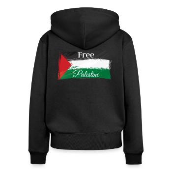 Free Palestine Palästina Frieden Freiheit - Frauen Premium Bio Zip Hoodie - Schwarz - Hinten - Julia (174cm)