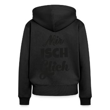 I am isch resembled Swiss German Swiss - Women's Premium Organic Zip Hoodie - black - Back - Julia (174cm)