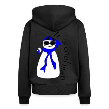 It s cool man - Frauen Premium Bio Zip Hoodie - Schwarz - Hinten - Julia (174cm)