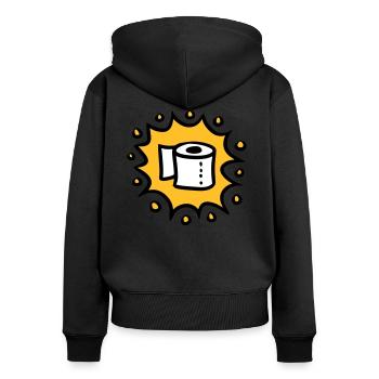 Papier toilette papier toilette papier - Sweat à capuche zippé Premium bio Femme - noir - Dos - Julia (174cm)