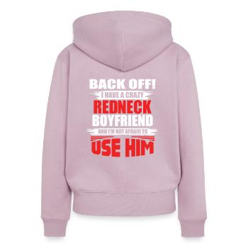 Redneck Trailer Park Geschenk I Wohnwagen - Frauen Premium Bio Zip Hoodie - Altrosa - Hinten - Julia (174cm)