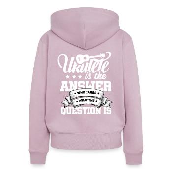Uke Gitarre Geschenk I Gitarrist Ukulele - Frauen Premium Bio Zip Hoodie - Altrosa - Hinten - Julia (174cm)