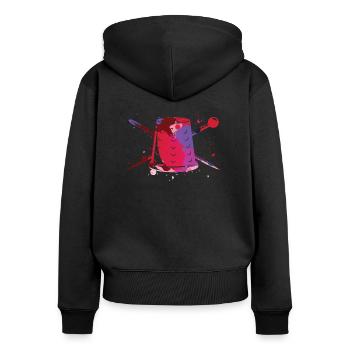 Sewing sewing machine needlework sewer tailor - Women's Premium Organic Zip Hoodie - black - Back - Julia (174cm)
