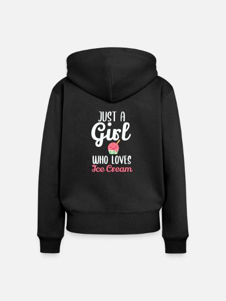 Eis Eiscreme Schokoladeneis Vanilleeis - Frauen Premium Bio Zip Hoodie - Schwarz
