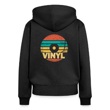 Vinyl record - Women's Premium Organic Zip Hoodie - black - Back - Julia (174cm)