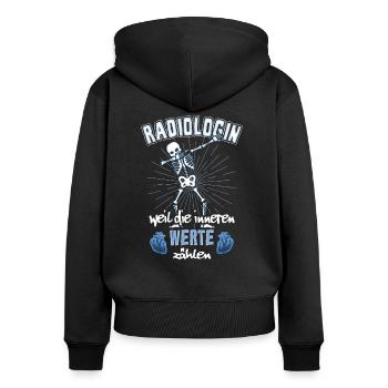 Radiologin Radiologie - Frauen Premium Bio Zip Hoodie - Schwarz - Hinten - Julia (174cm)