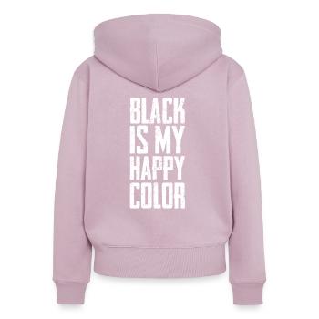 Gothique EMO Punk des années 2000 Goth Kawaii Weirdo - Sweat à capuche zippé Premium bio Femme - rose poudré - Dos - Julia (174cm)