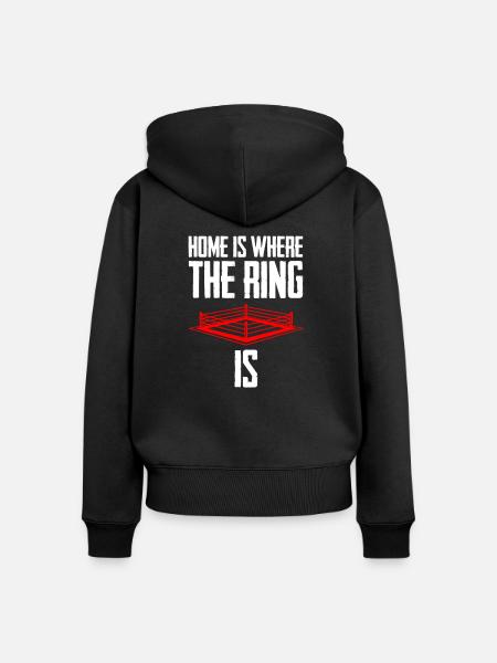 Boxen Boxkampf Boxer - Frauen Premium Bio Zip Hoodie - Schwarz