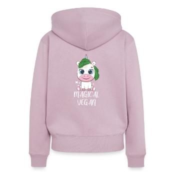 Vegan Veganismus Gemüse Veganer - Frauen Premium Bio Zip Hoodie - Altrosa - Hinten - Julia (174cm)