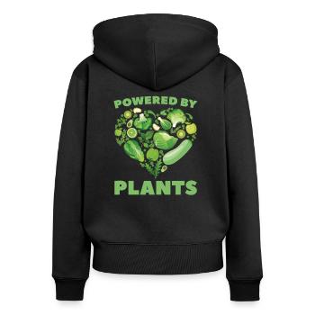 Légumes végétarien végétarien - Sweat à capuche zippé Premium bio Femme - noir - Dos - Julia (174cm)