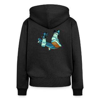 Skateboard Skateboarder Halfpipe Skater - Women's Premium Organic Zip Hoodie - black - Back - Julia (174cm)