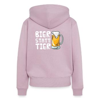 Légumes végétarien végétarien - Sweat à capuche zippé Premium bio Femme - rose poudré - Dos - Julia (174cm)
