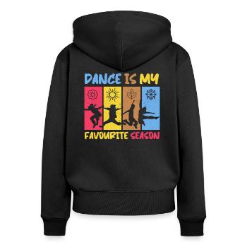 Tanzen Tänzer Tanz - Frauen Premium Bio Zip Hoodie - Schwarz - Hinten - Julia (174cm)