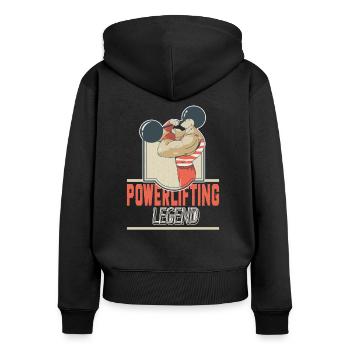 Trois-combats Powerlifting Powerlifter - Sweat à capuche zippé Premium bio Femme - noir - Dos - Julia (174cm)