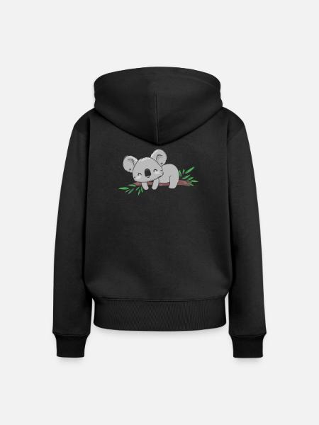 Koala Koalabär - Frauen Premium Bio Zip Hoodie - Schwarz
