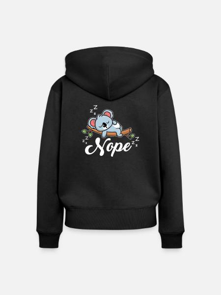 Koala Koalabär - Frauen Premium Bio Zip Hoodie - Schwarz