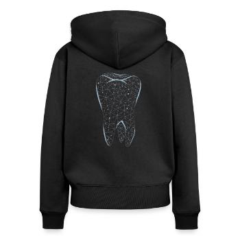 Zahnarzt Assistentin Zahnarzthelferin Zahnmedizin - Frauen Premium Bio Zip Hoodie - Schwarz - Hinten - Julia (174cm)