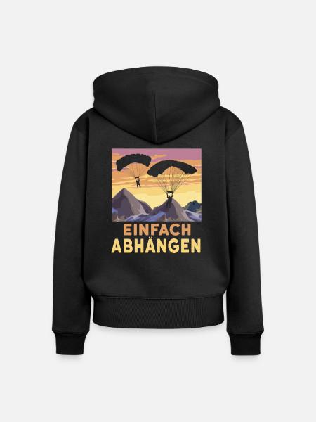 Paragleiter Gleitschirmfliegen Paragleiten - Frauen Premium Bio Zip Hoodie - Schwarz