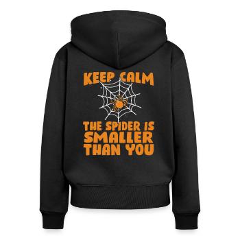Spinne Haustier - Frauen Premium Bio Zip Hoodie - Schwarz - Hinten - Julia (174cm)