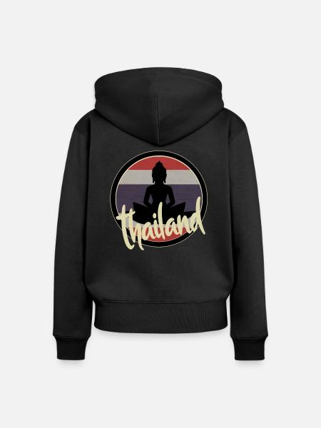 Thailand Shirt - Frauen Premium Bio Zip Hoodie - Schwarz
