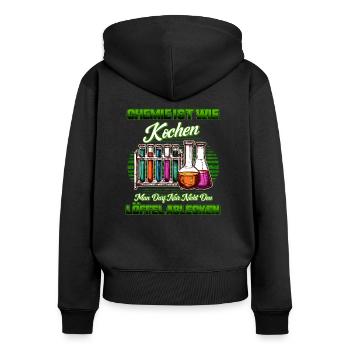 Chemie Element Doktor Abschluss Chemiker Geschenk - Frauen Premium Bio Zip Hoodie - Schwarz - Hinten - Julia (174cm)