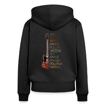 Blues Jazz guitare style de musique cadeau - Sweat à capuche zippé Premium bio Femme - noir - Dos - Julia (174cm)