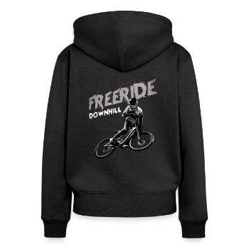 Freeride Downhill VTT cadeau - Sweat à capuche zippé Premium bio Femme - noir - Dos - Julia (174cm)