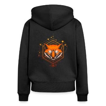 Fuchs Tribal Füchse Geometrisch Geschenk - Frauen Premium Bio Zip Hoodie - Schwarz - Hinten - Julia (174cm)