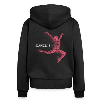 La danse classique est ma danseuse de cœur - Sweat à capuche zippé Premium bio Femme - noir - Dos - Julia (174cm)