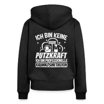 Putzkraft Reinigungskraft Raumkosmetikerin - Frauen Premium Bio Zip Hoodie - Schwarz - Hinten - Julia (174cm)
