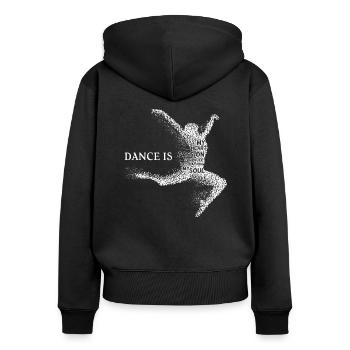 Ballett dance is my heart - Frauen Premium Bio Zip Hoodie - Schwarz - Hinten - Julia (174cm)