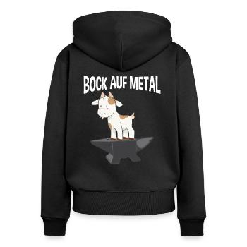 Bock Auf Metal Heavy Metal Musik Hardrock - Frauen Premium Bio Zip Hoodie - Schwarz - Hinten - Julia (174cm)